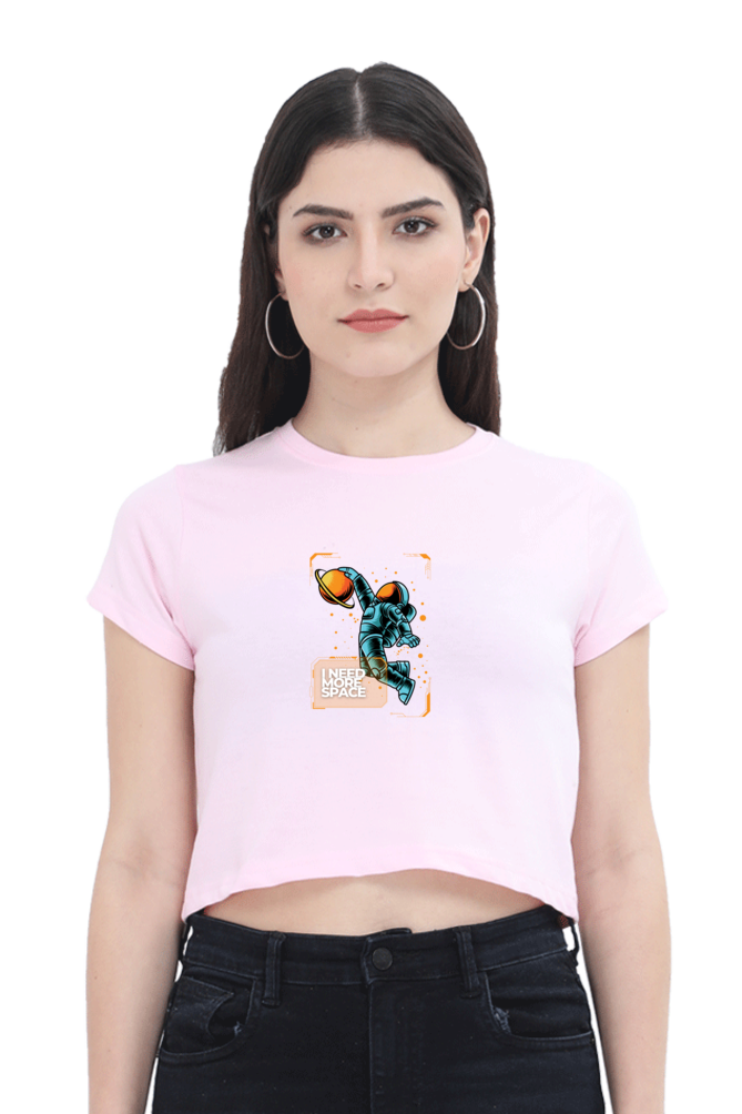  Outer Woods Women's Need More Space Graphic Printed Crop Top