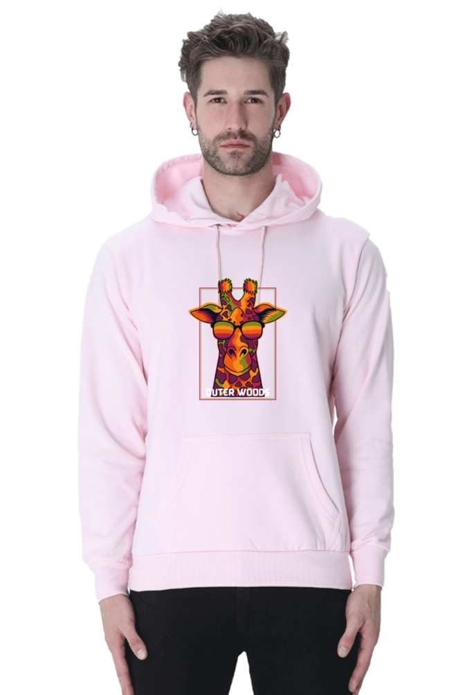 Outer Woods Men's Cool Giraffe Graphic Printed Hooded Sweatshirt