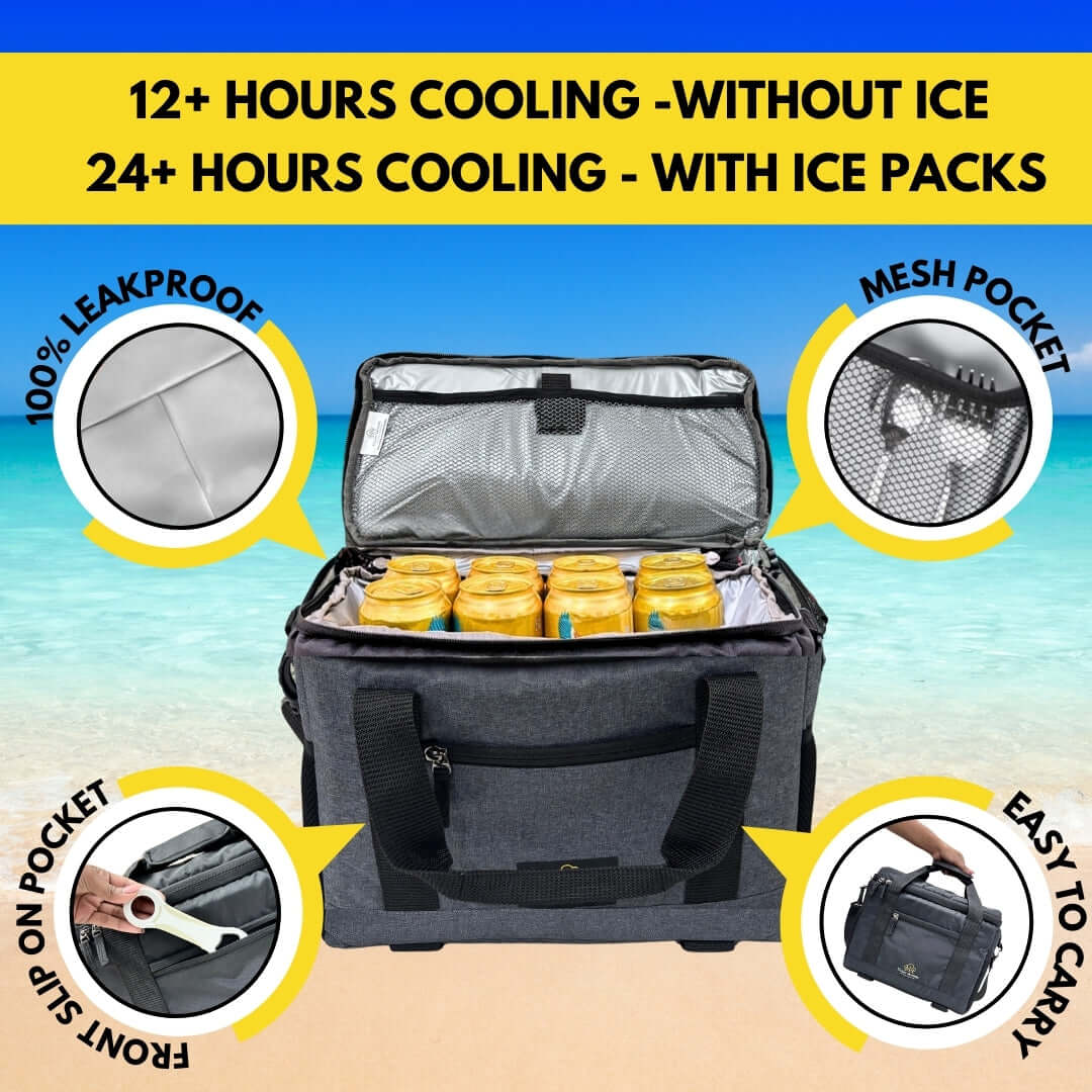 Outer Woods Insulated 12 Can Cooler Bag | Beer Cooler | Insulated Bag | Leakproof Cooler bag