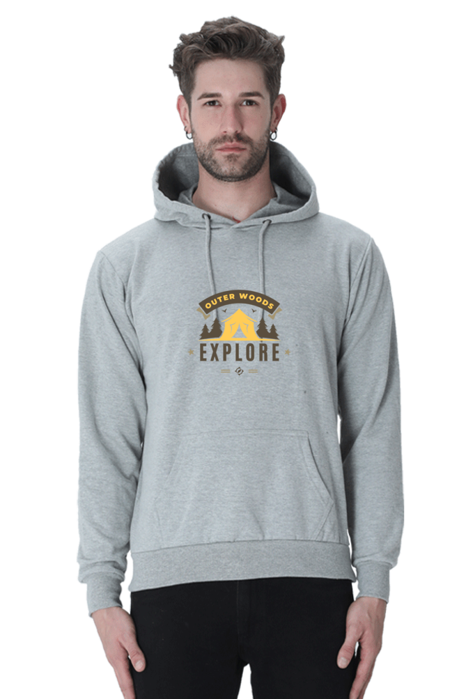 Outer Woods Men's Explore Graphic Printed Hooded Sweatshirt