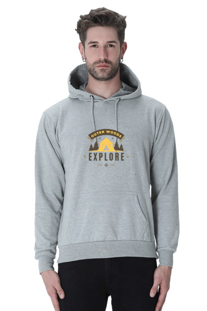 Outer Woods Men's Explore Graphic Printed Hooded Sweatshirt