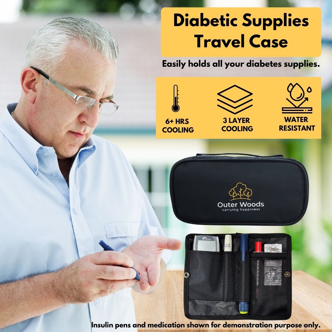 Outer Woods Insulated Insulin Cooler Bag | Insulin Pen Cooler | Diabetic Organizer Bag | Insulin Bag | Insulated Medical Bag