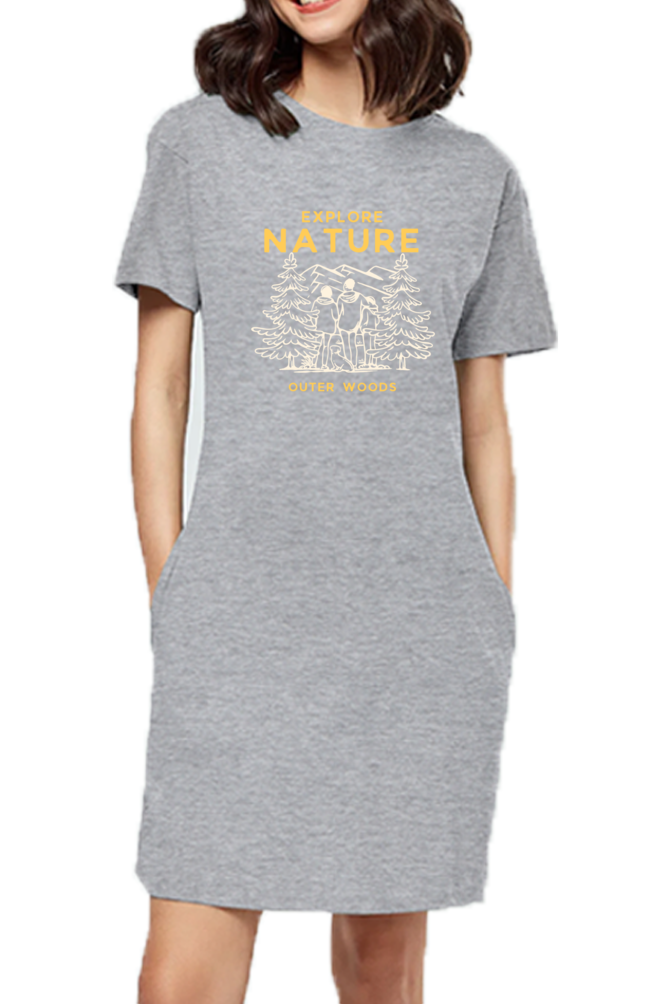 Outer Woods Women's Explore Nature Graphic Printed T-Shirt Dress