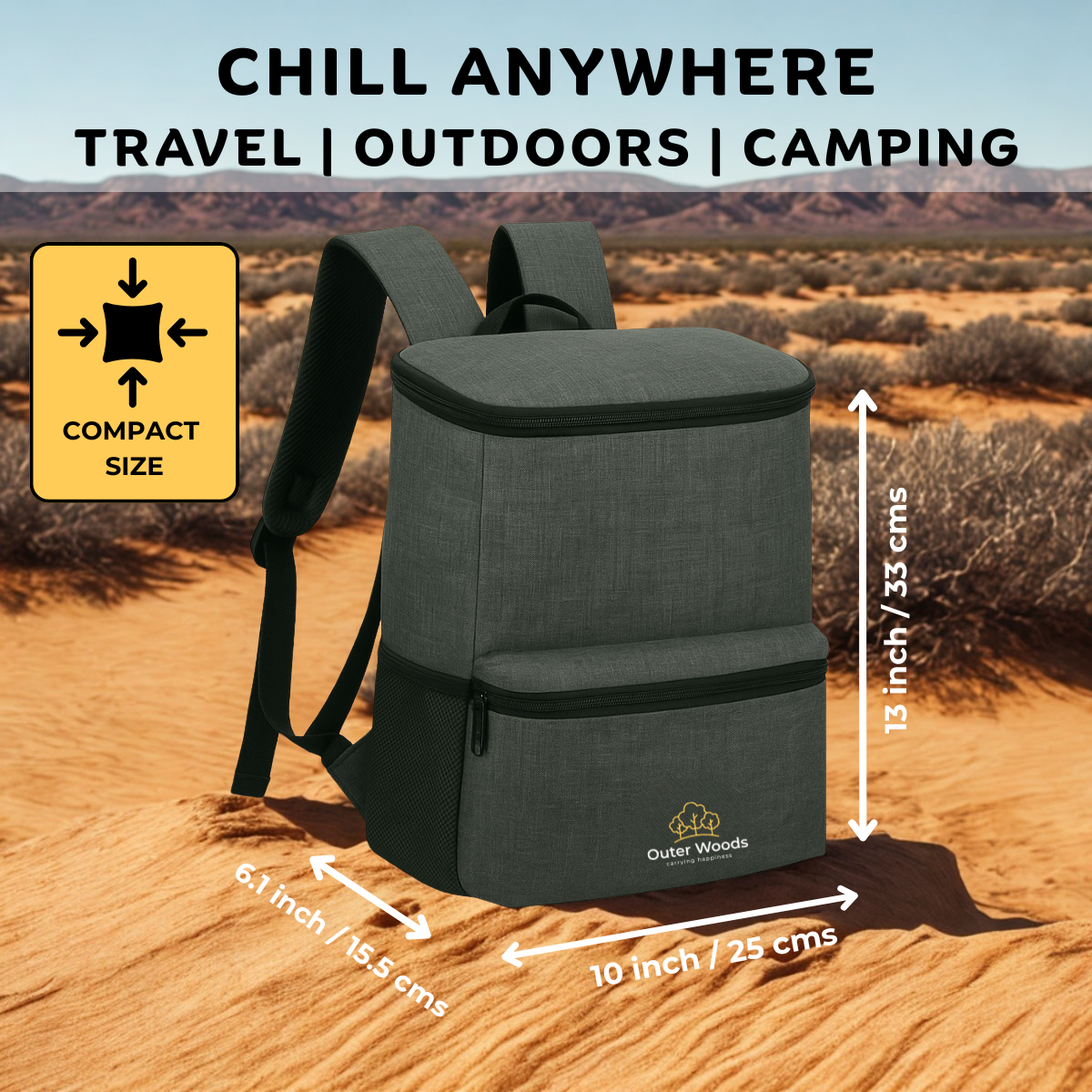 Outer Woods Insulated 10 Can Cooler Backpack