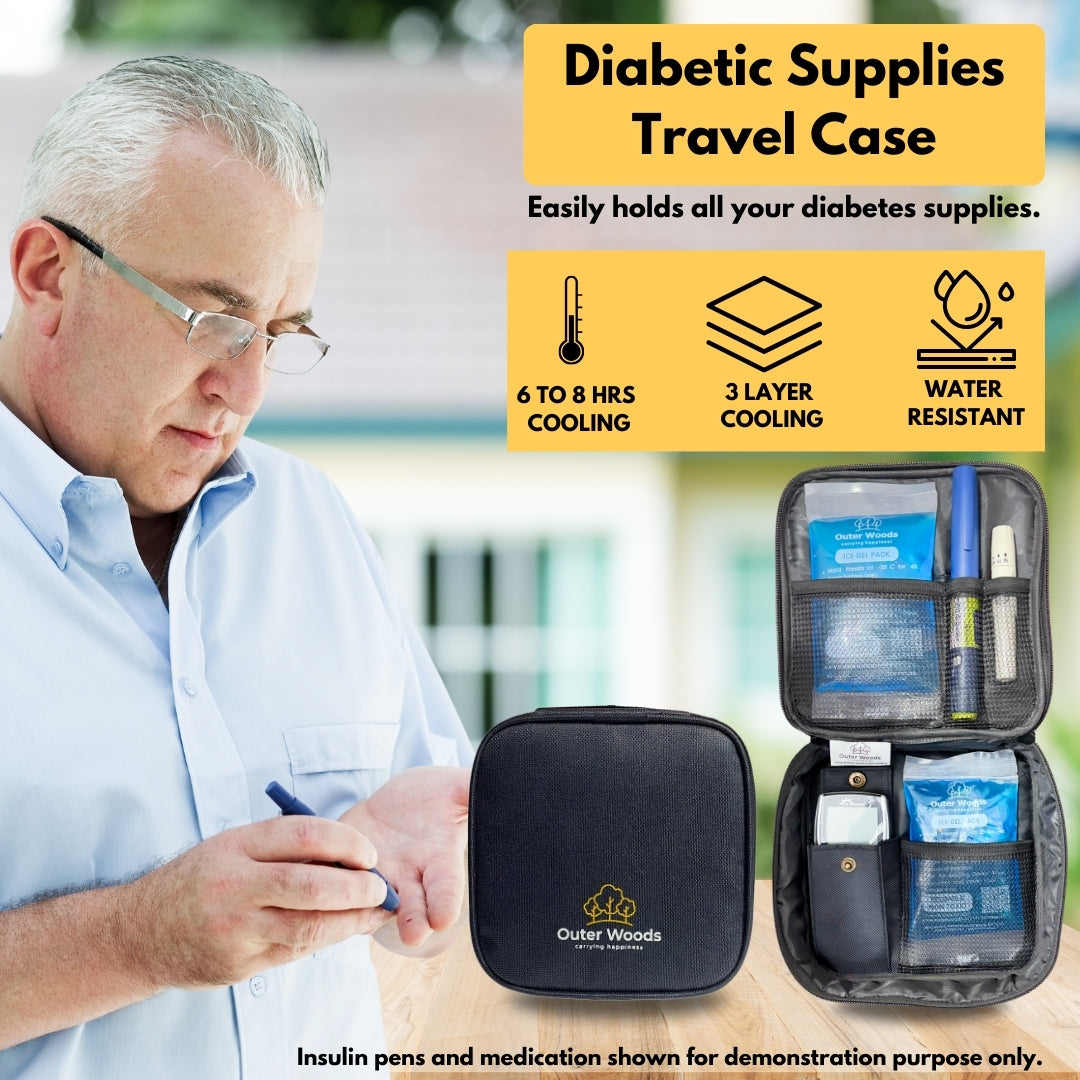 Outer Woods Insulated Insulin Cooler Bag | Insulin Pen Cooler | Diabetic Organizer Bag | Insulin Bag | Insulated Medical Bag