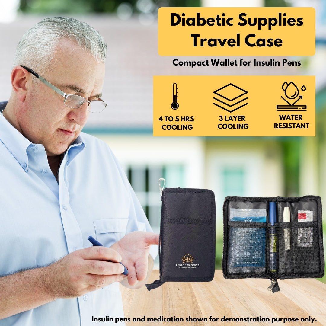 Outer Woods Insulated Insulin Cooler Bag | Insulin Pen Cooler | Diabetic Organizer Bag | Insulin Bag | Insulated Medical Bag