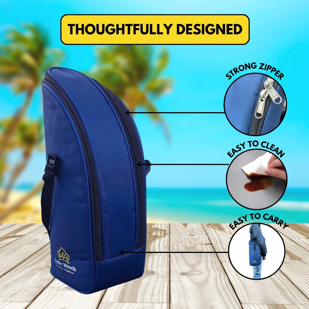 Outer Woods Insulated 1.5 Bottle Cooler Bag, Beverage Cooler Bag, Insulated Bag, Bottle Bag, Beer Cooler Bag, Wine Carier, Hot Cold bag