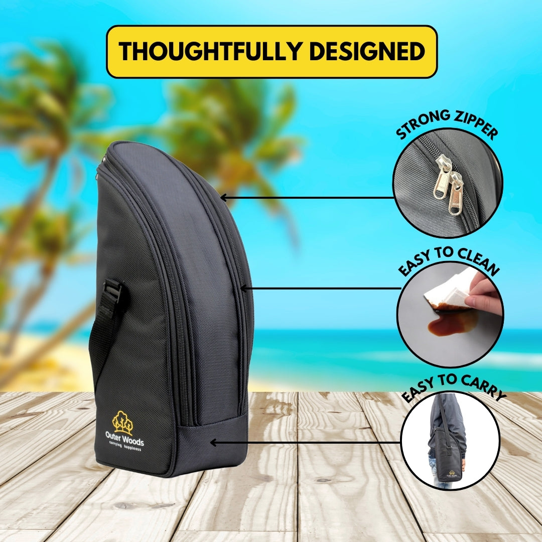 Outer Woods Insulated 1.5 Bottle Cooler Bag, Beverage Cooler Bag, Insulated Bag, Bottle Bag, Beer Cooler Bag, Wine Carier, Hot Cold bag