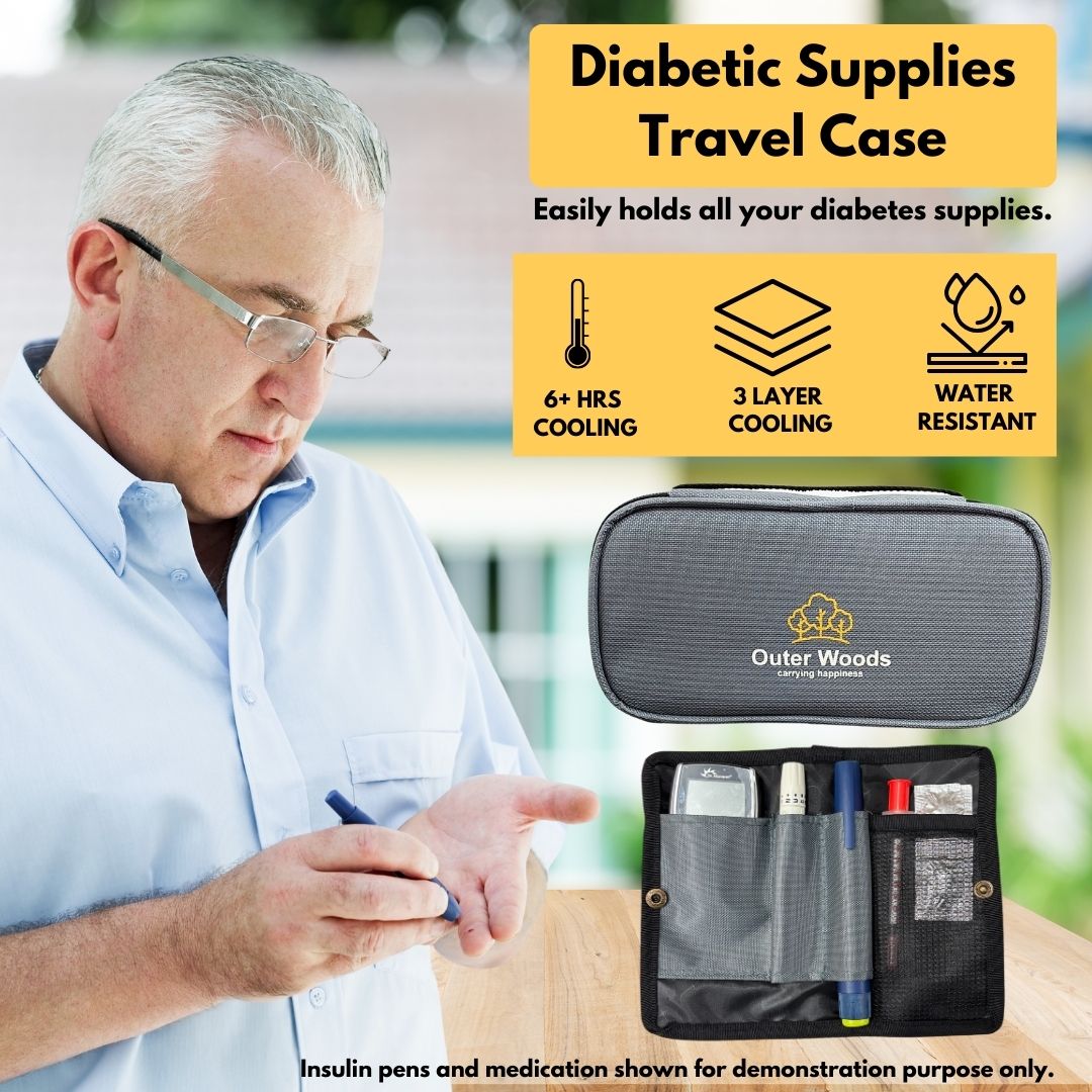 Outer Woods Insulated Insulin Cooler Bag | Insulin Pen Cooler | Diabetic Organizer Bag | Insulin Bag | Insulated Medical Bag