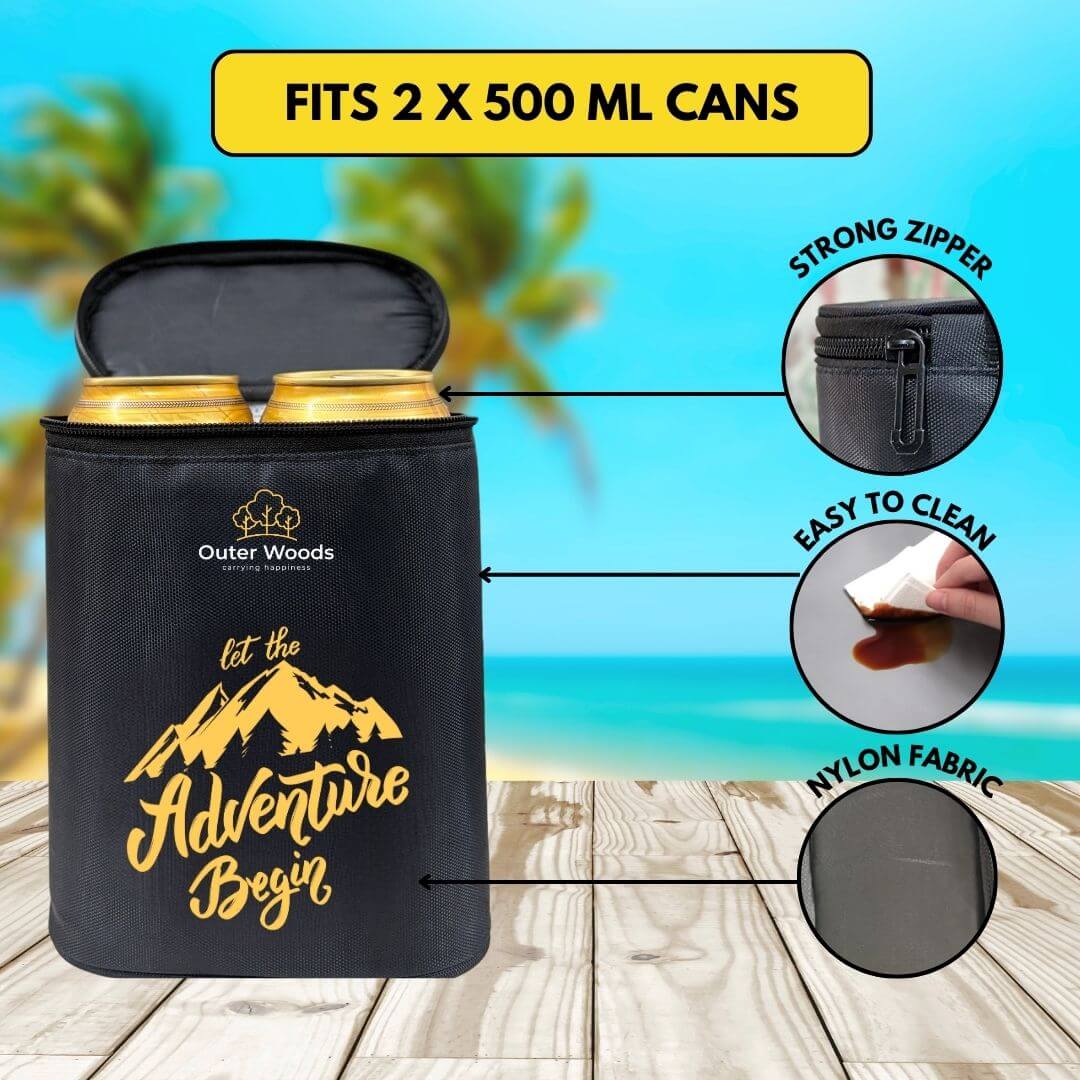 Compact soft cooler bag with adjustable strap