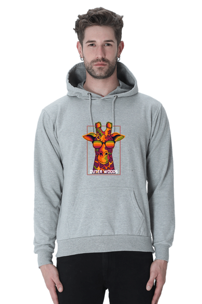 Outer Woods Men's Cool Giraffe Graphic Printed Hooded Sweatshirt