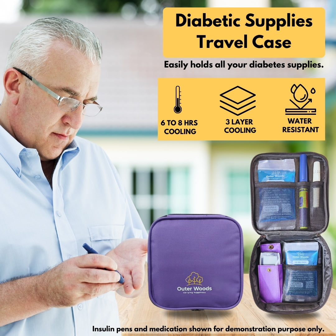 Outer Woods Insulated Insulin Cooler Bag | Insulin Pen Cooler | Diabetic Organizer Bag | Insulin Bag | Insulated Medical Bag