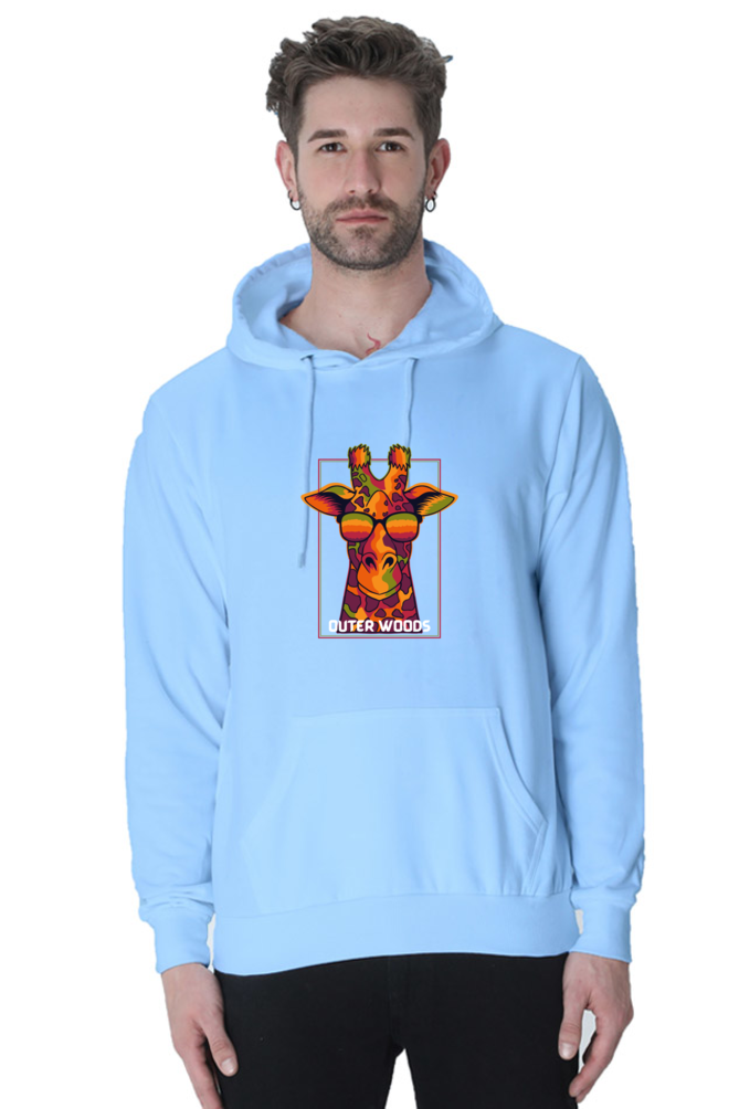 Outer Woods Men's Cool Giraffe Graphic Printed Hooded Sweatshirt