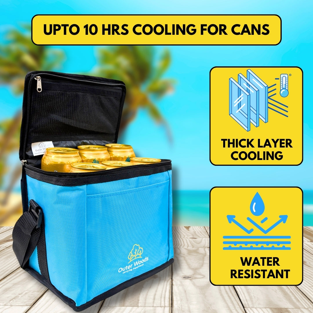 Outer Woods Insulated 6 Can Cooler Bag | Beer Cooler | Insulated Bag | Soft Cooler | Hot Cold Bag | Lunch Bag