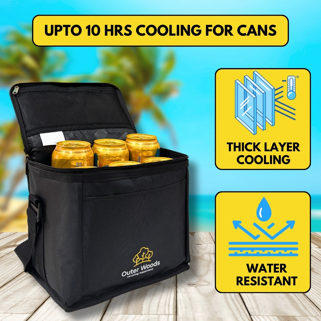 Outer Woods Insulated 6 Can Cooler Bag | Beer Cooler | Insulated Bag | Soft Cooler | Hot Cold Bag | Lunch Bag