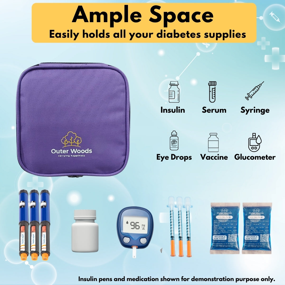 Outer Woods Insulated Insulin Cooler Bag | Insulin Pen Cooler | Diabetic Organizer Bag | Insulin Bag | Insulated Medical Bag