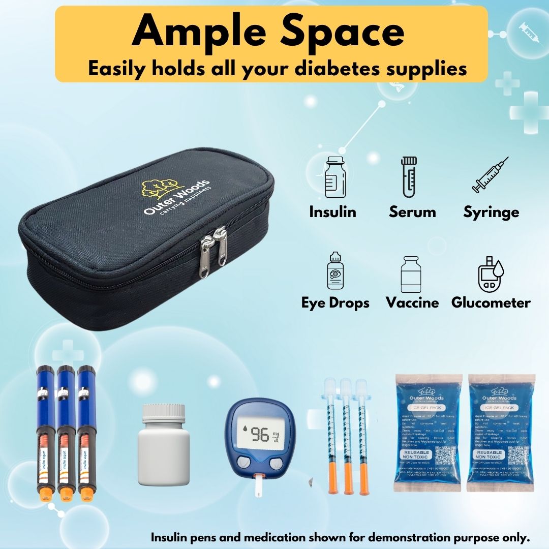 Outer Woods Insulated Insulin Cooler Bag | Insulin Pen Cooler | Diabetic Organizer Bag | Insulin Bag | Insulated Medical Bag