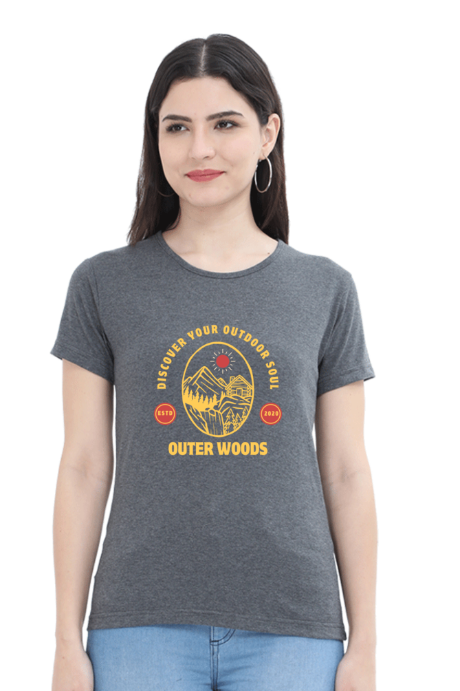 Outer Woods Women's Discover Your Outdoor Soul Graphic Printed T-Shirt