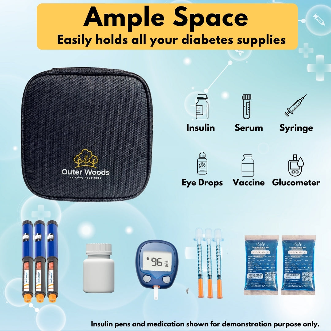 Outer Woods Insulated Insulin Cooler Bag | Insulin Pen Cooler | Diabetic Organizer Bag | Insulin Bag | Insulated Medical Bag