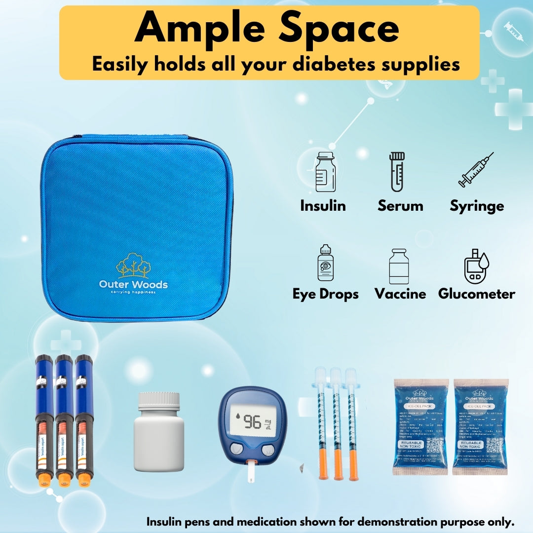 Outer Woods Insulated Insulin Cooler Bag | Insulin Pen Cooler | Diabetic Organizer Bag | Insulin Bag | Insulated Medical Bag