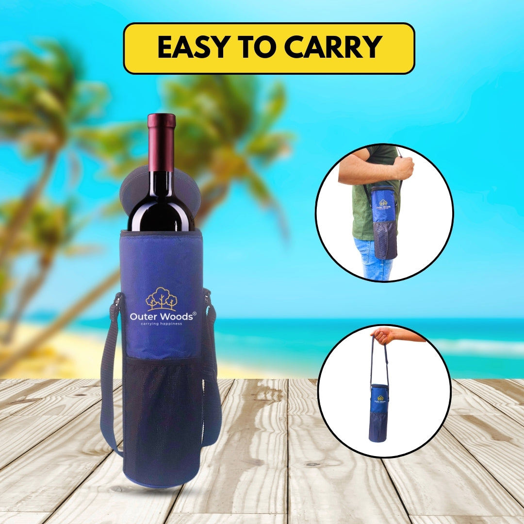 Outer Woods Insulated 1 Bottle Cooler Bag, Beverage Cooler Bag, Insulated Bag, Bottle Bag, Beer Cooler Bag, Wine Carier, Hot Cold bag