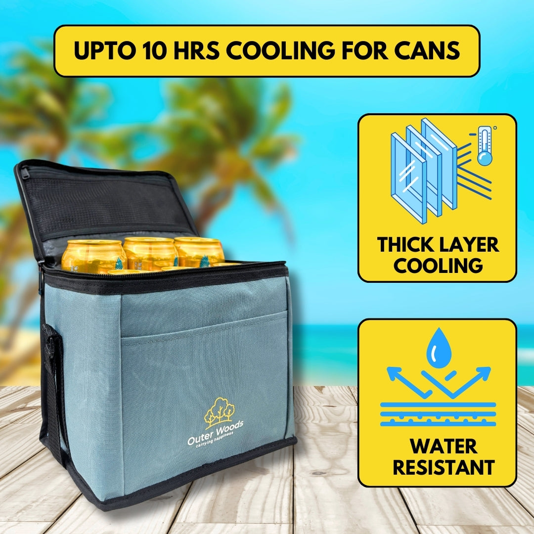 Outer Woods Insulated 6 Can Cooler Bag | Beer Cooler | Insulated Bag | Soft Cooler | Hot Cold Bag | Lunch Bag