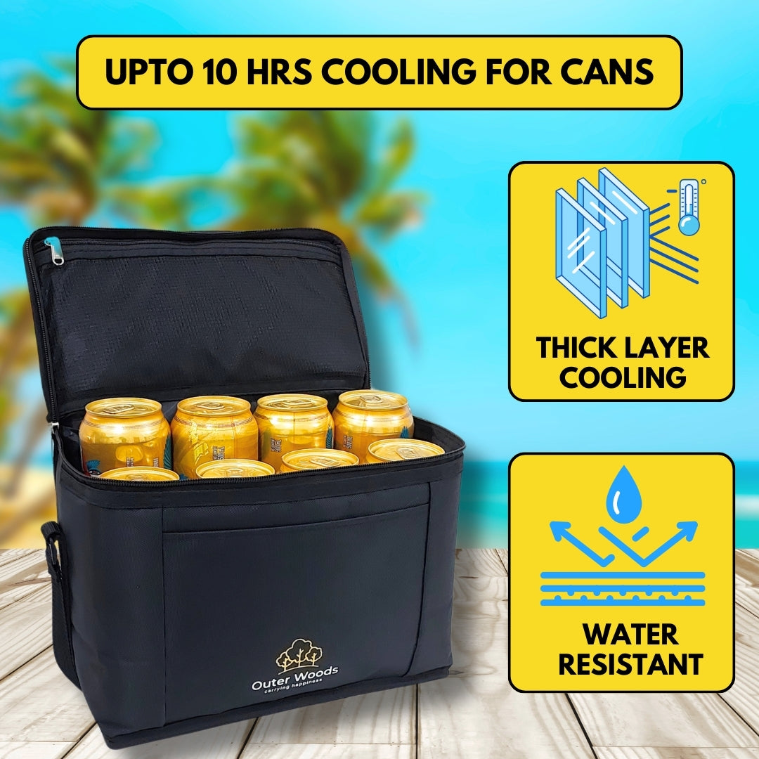 Outer Woods Insulated 8 Can Cooler Bag | Beer Cooler | Insulated Bag | Soft Cooler | Hot Cold Bag | Lunch Bag