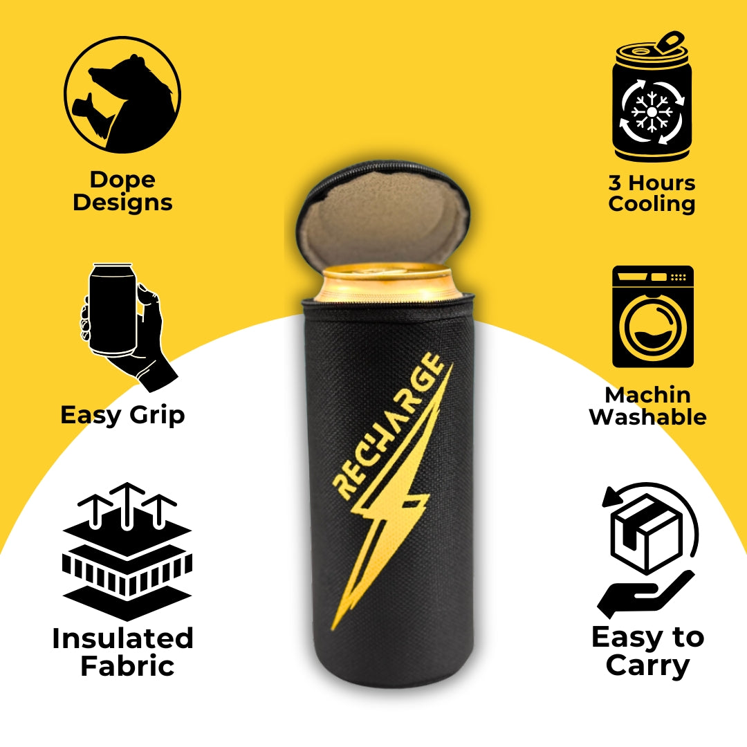 Reusable insulated drink sleeve for keeping cans cold