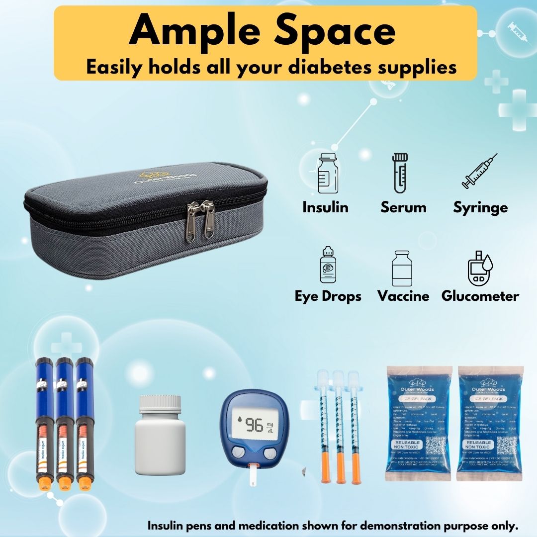 Outer Woods Insulated Insulin Cooler Bag | Insulin Pen Cooler | Diabetic Organizer Bag | Insulin Bag | Insulated Medical Bag
