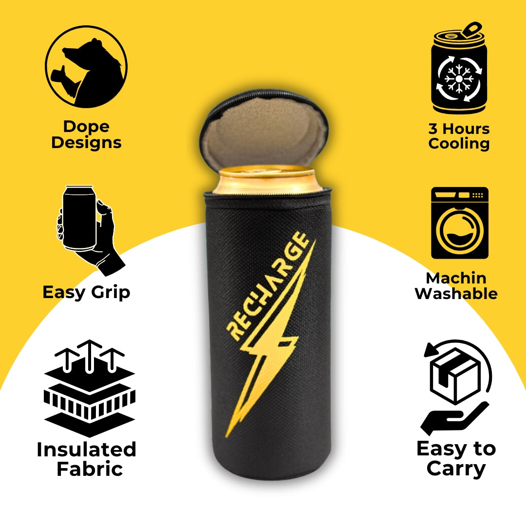 Portable can cooler sleeves with zipper for outdoor use