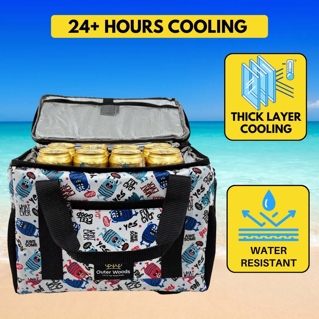 Portable cooler bag perfect for beach trips and camping