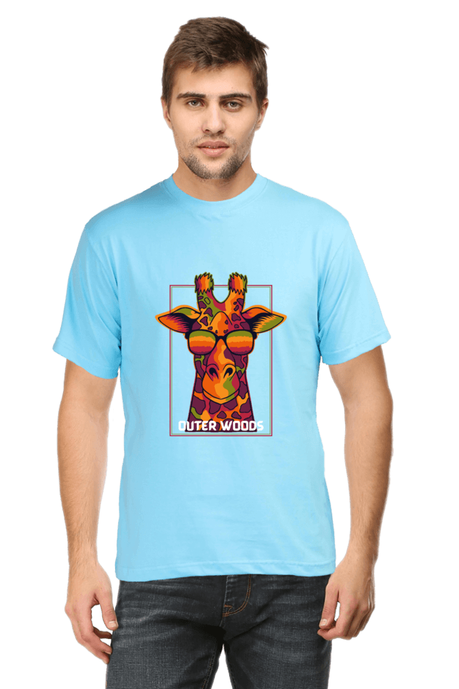 Outer Woods Men's Cool Giraffe Graphic Printed T-Shirt