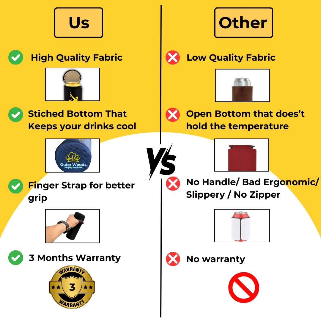 Outer Woods set of 2 can cooler sleeves with zip cap