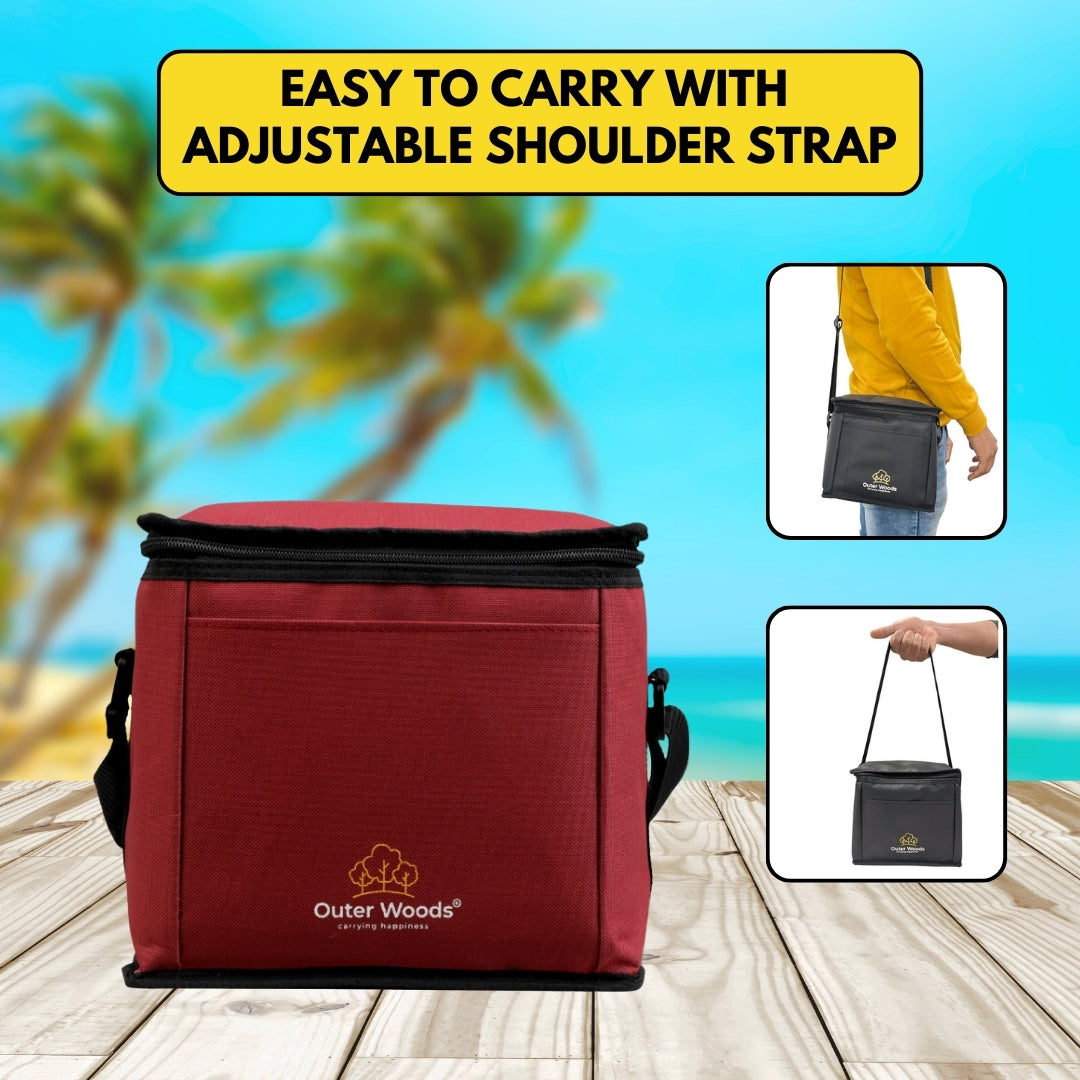 Outer Woods Insulated 6 Can Cooler Bag | Beer Cooler | Insulated Bag | Soft Cooler | Hot Cold Bag | Lunch Bag