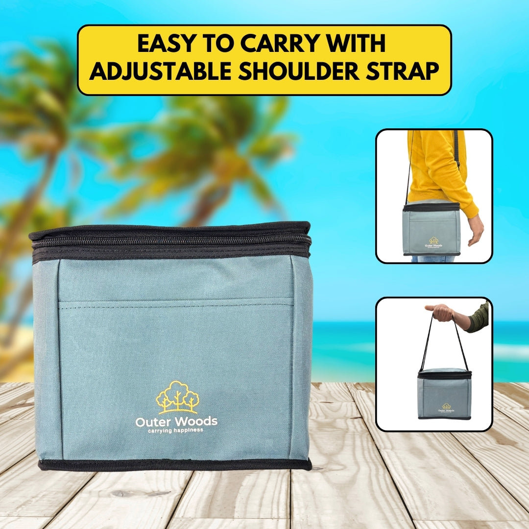Outer Woods Insulated 6 Can Cooler Bag | Beer Cooler | Insulated Bag | Soft Cooler | Hot Cold Bag | Lunch Bag