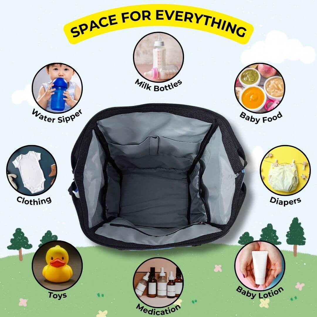 Outer Woods Baby Diaper Bag with Insulated Bottle Compartment | Maternity Bag | Newborn Baby | Mother Travelling Bag | Multiple Pocket Water Resistant Hospital Bag