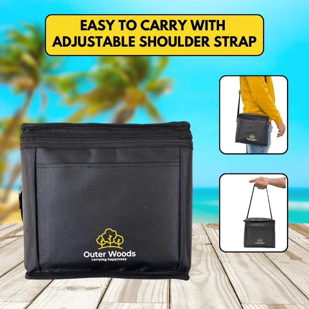 Outer Woods Insulated 6 Can Cooler Bag | Beer Cooler | Insulated Bag | Soft Cooler | Hot Cold Bag | Lunch Bag