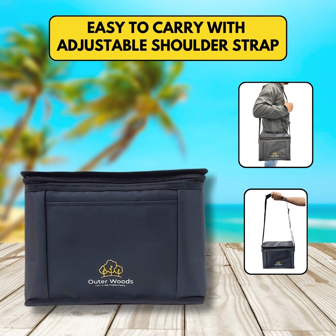 Outer Woods Insulated 8 Can Cooler Bag | Beer Cooler | Insulated Bag | Soft Cooler | Hot Cold Bag | Lunch Bag