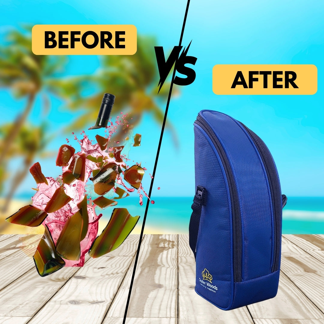 Outer Woods Insulated 1.5 Bottle Cooler Bag, Beverage Cooler Bag, Insulated Bag, Bottle Bag, Beer Cooler Bag, Wine Carier, Hot Cold bag