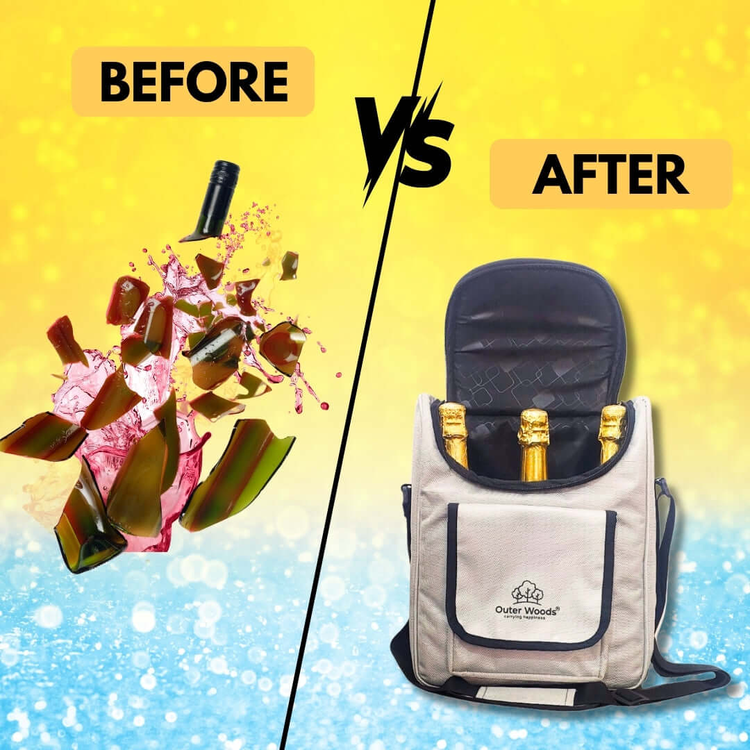 Thermal insulated cooler bag for beer, wine, or soda bottles