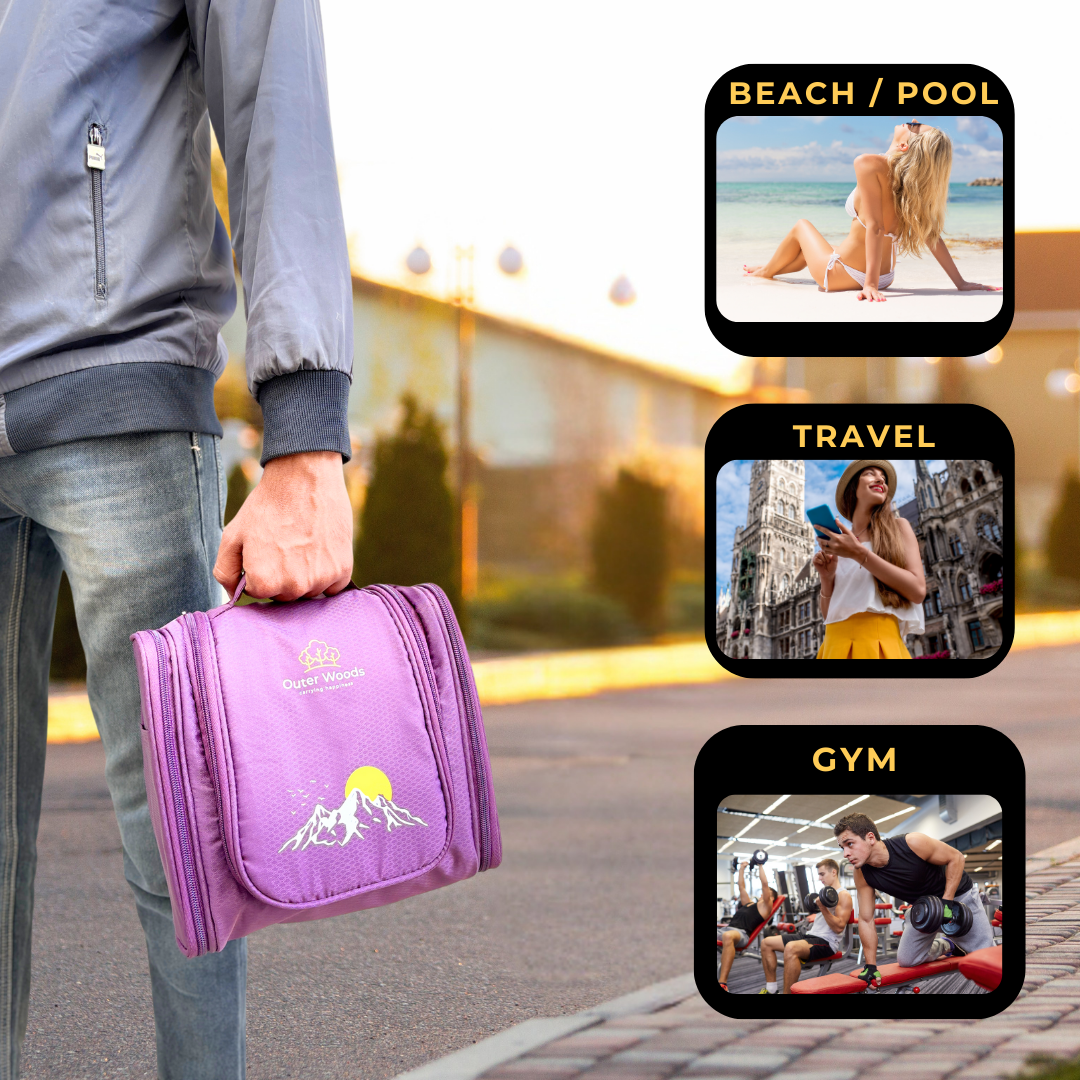 Outer Woods Travel Toiletry Bag | Makeup Bag | Travel Bag | Toiletry Bag | Travel Pouch | Travel Kit Bag | Cosmetic and Make up Pouches