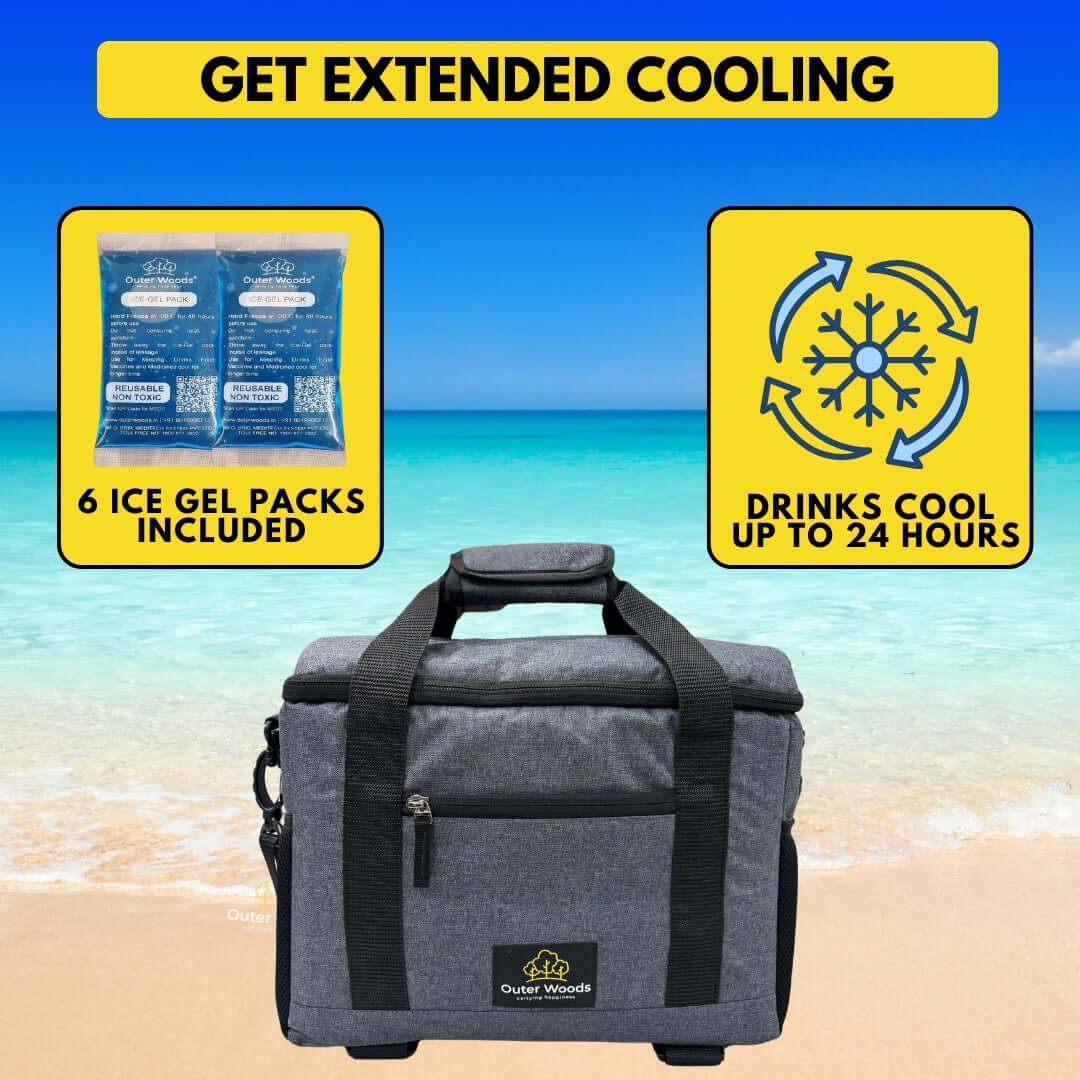 Outer Woods Insulated 12 Can Cooler Bag | Beer Cooler | Insulated Bag | Leakproof Cooler bag