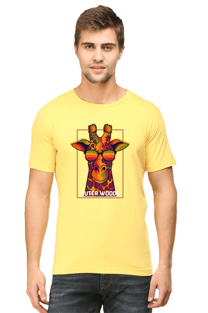 Outer Woods Men's Cool Giraffe Graphic Printed T-Shirt