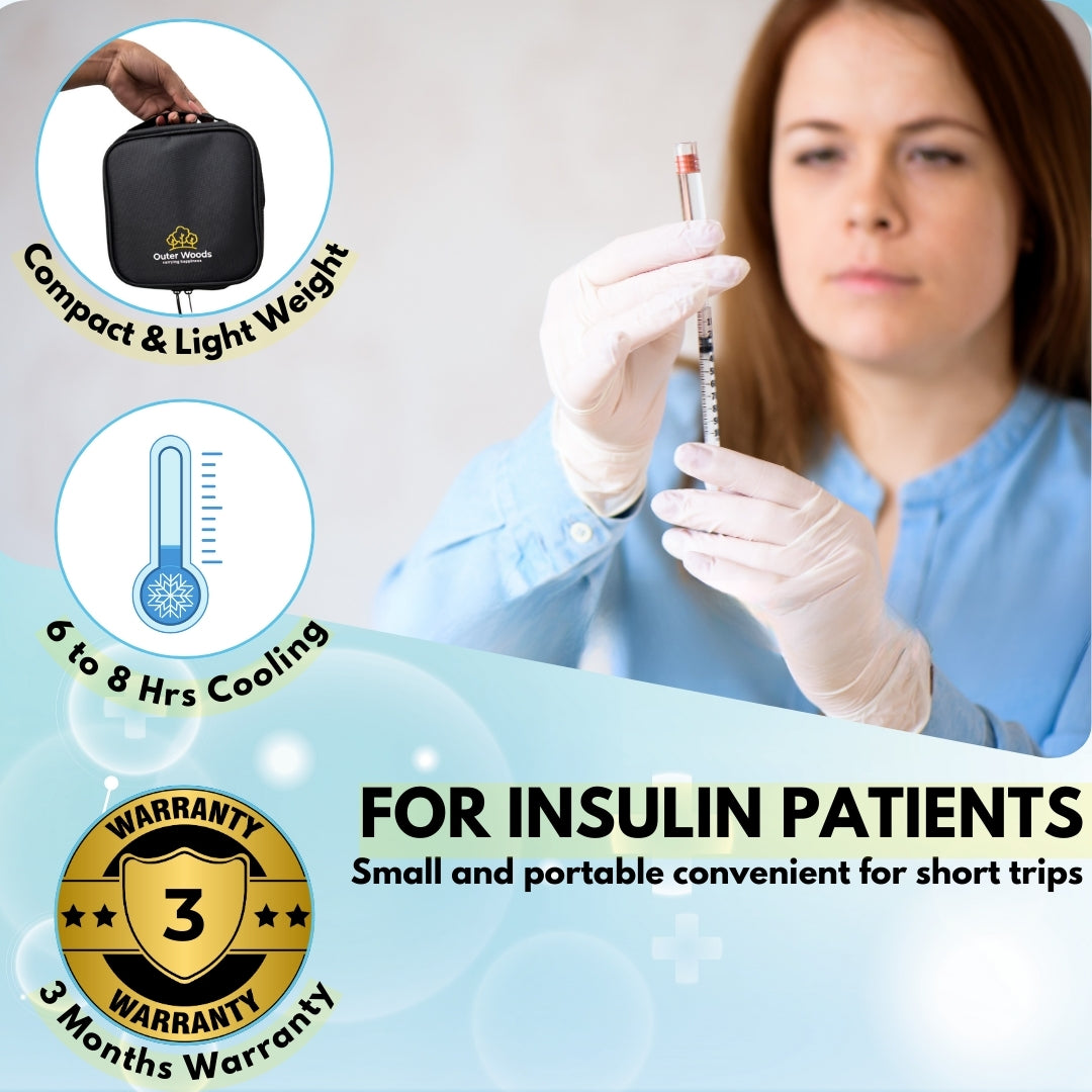Outer Woods Insulated Insulin Cooler Bag | Insulin Pen Cooler | Diabetic Organizer Bag | Insulin Bag | Insulated Medical Bag