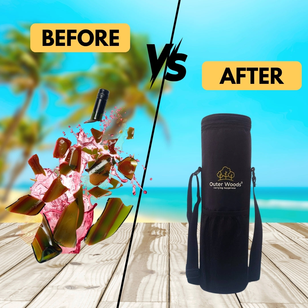 Outer Woods Insulated 1 Bottle Cooler Bag, Beverage Cooler Bag, Insulated Bag, Bottle Bag, Beer Cooler Bag, Wine Carier, Hot Cold bag