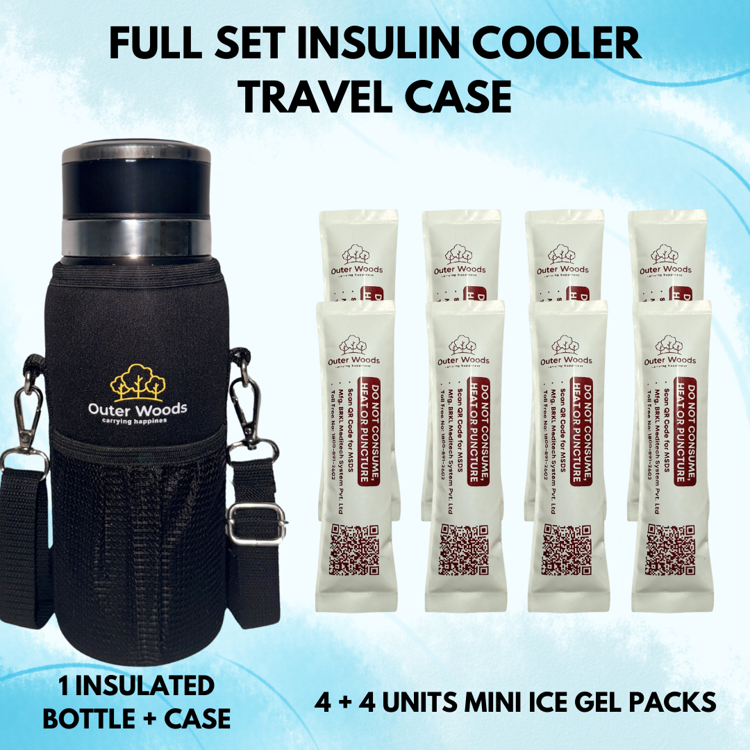 Outer Woods Insulated Insulin Bottle Cooler Travel Case - Medium - Fits upto 7.2 Inch Insulin Pens