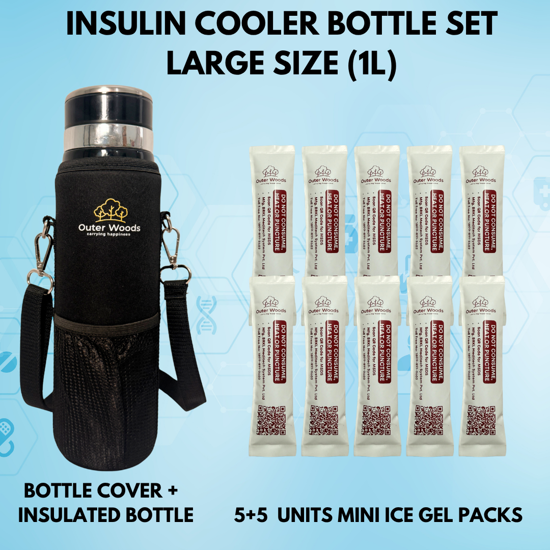 Outer Woods Insulated Insulin Bottle Cooler Travel Case - Large