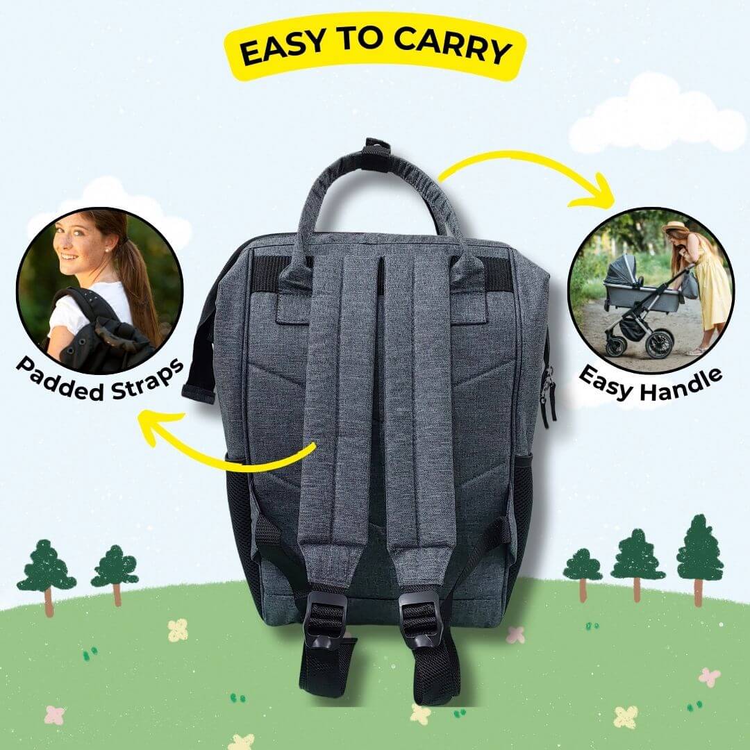 Outer Woods Baby Diaper Bag with Insulated Bottle Compartment | Maternity Bag | Newborn Baby | Mother Travelling Bag | Multiple Pocket Water Resistant Hospital Bag