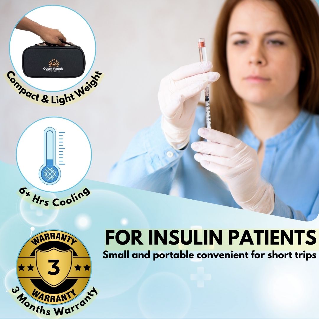 Outer Woods Insulated Insulin Cooler Bag | Insulin Pen Cooler | Diabetic Organizer Bag | Insulin Bag | Insulated Medical Bag