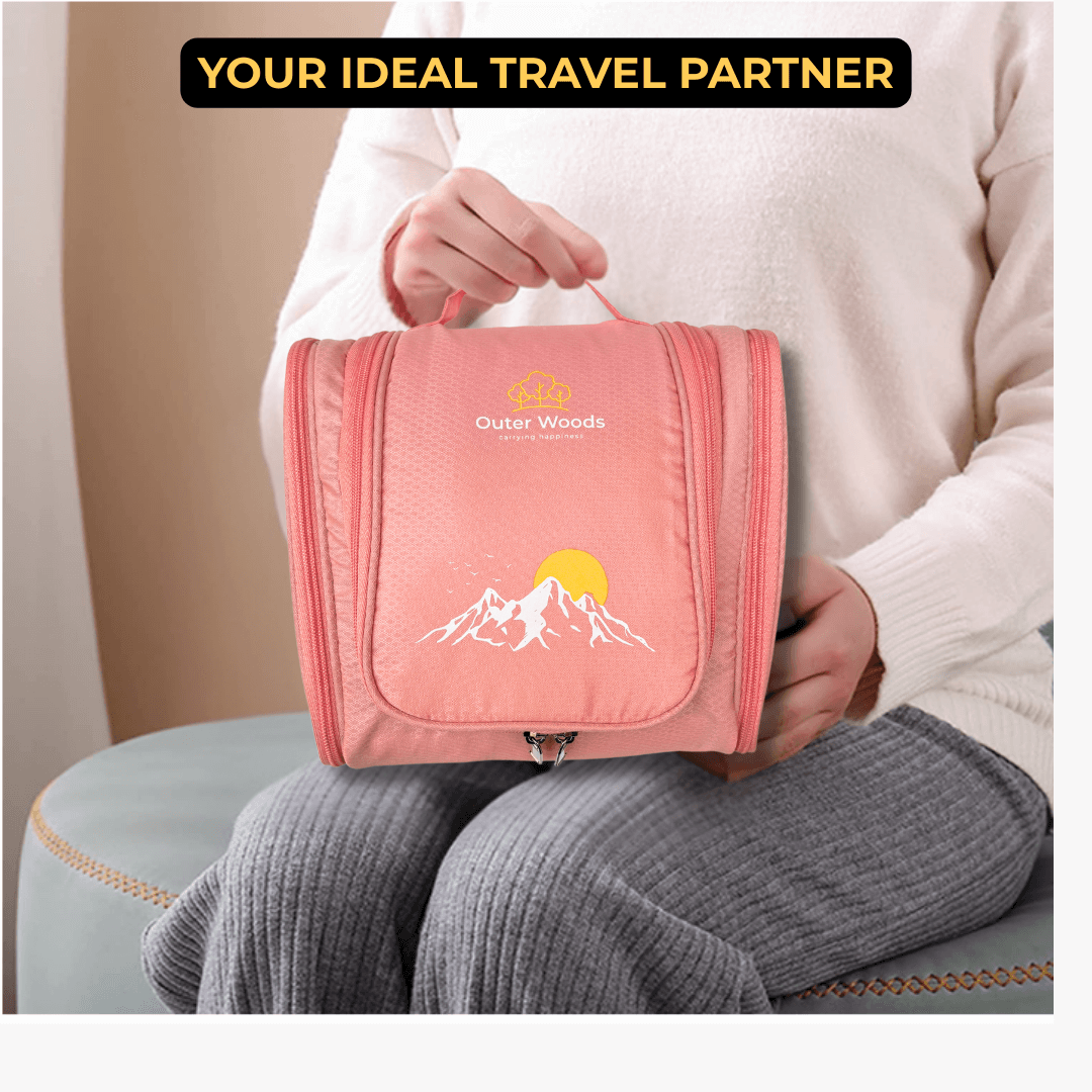 Outer Woods Travel Toiletry Bag | Makeup Bag | Travel Bag | Toiletry Bag | Travel Pouch | Travel Kit Bag | Cosmetic and Make up Pouches